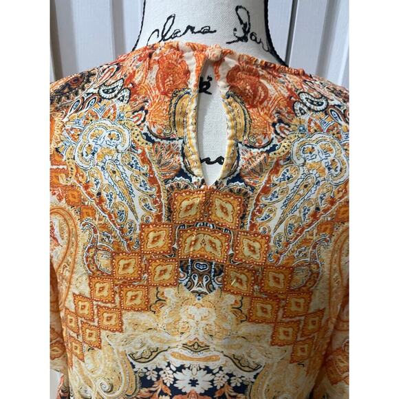 FLYING TOMATO BLOUSE BOROQUE PAISLEY SZ XS PUFFED SLEEVES FAIRY CORE - Picture 12 of 16